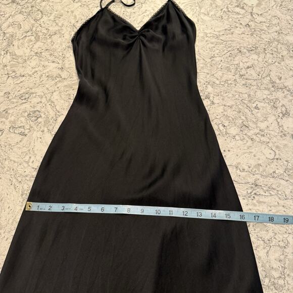 VTG Nightgown Bed Jacket Silk Peignoir Set 70s Bergdorf Goodman Black Lace S/M - Picture 15 of 16